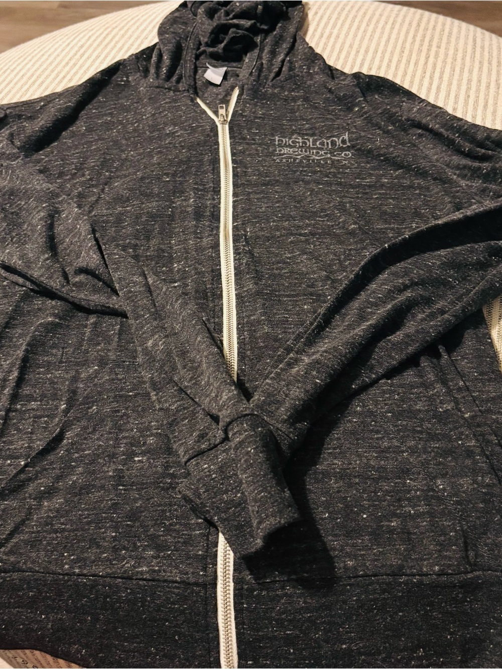 Men's Dark Heather Zip Hoodie Highlander brewing company